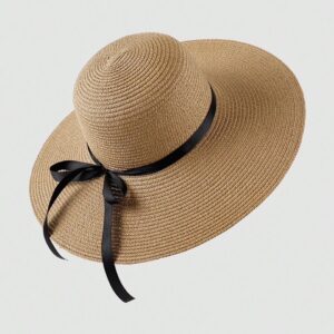 Sombrero de ala ancha con cinta sencilla