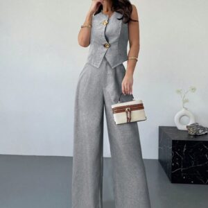 Set elegante de 2 piezas con botones grandes