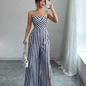 Mono largo de pierna abierta y tirantes finos