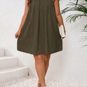 Vestido de cuello halter sin mangas