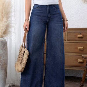 Pantalón de mezclilla de piernas anchas