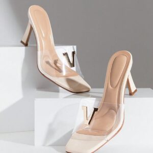 Sandalias transparentes de tacón