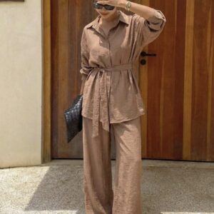 Camisa y pantalón over size estilo kimono
